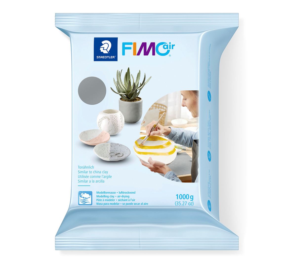 Modelliermasse "FIMOair", 1000 g - Grau