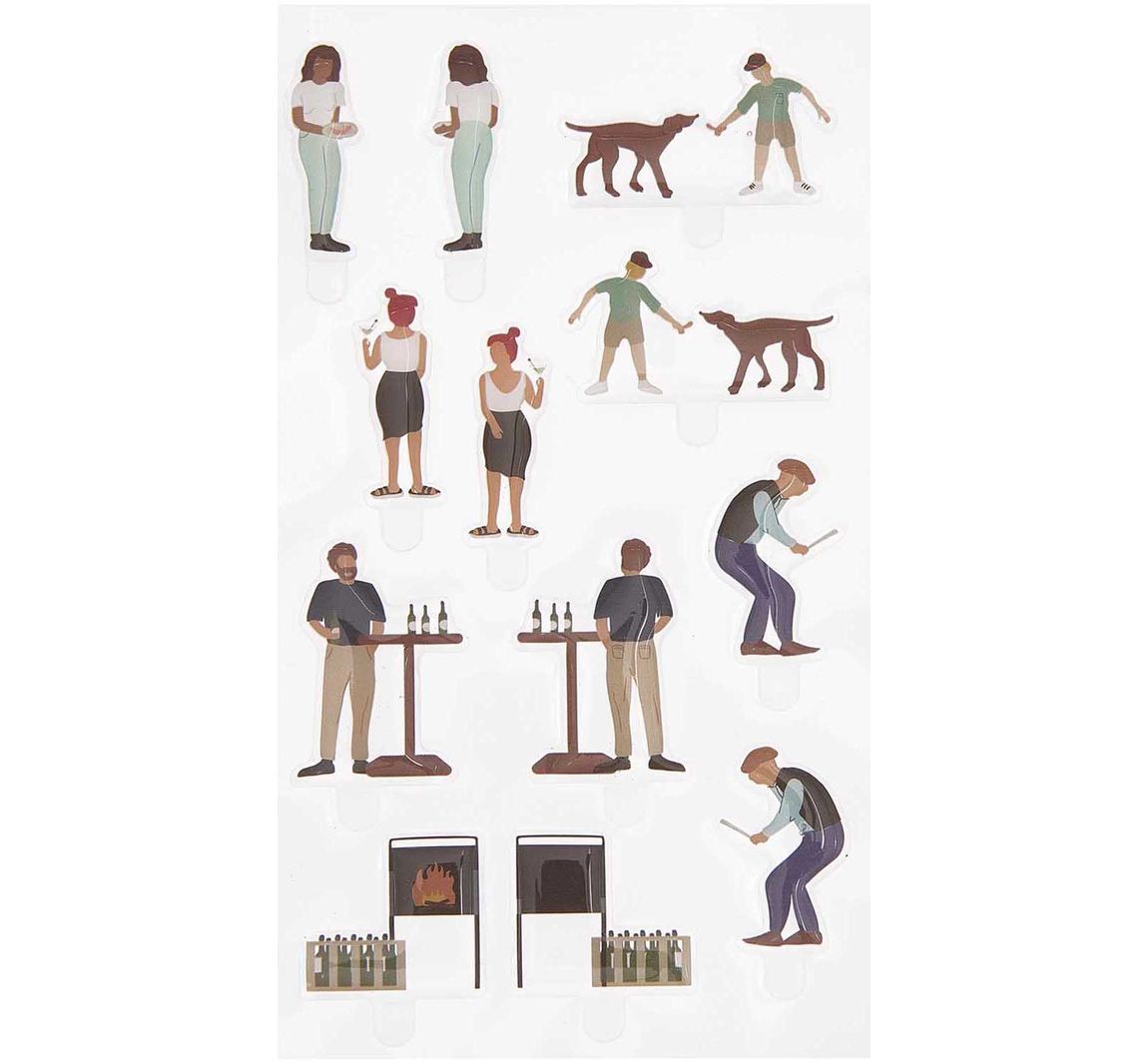 Rico Design Gel Sticker "FIGURICO" - Gartenparty