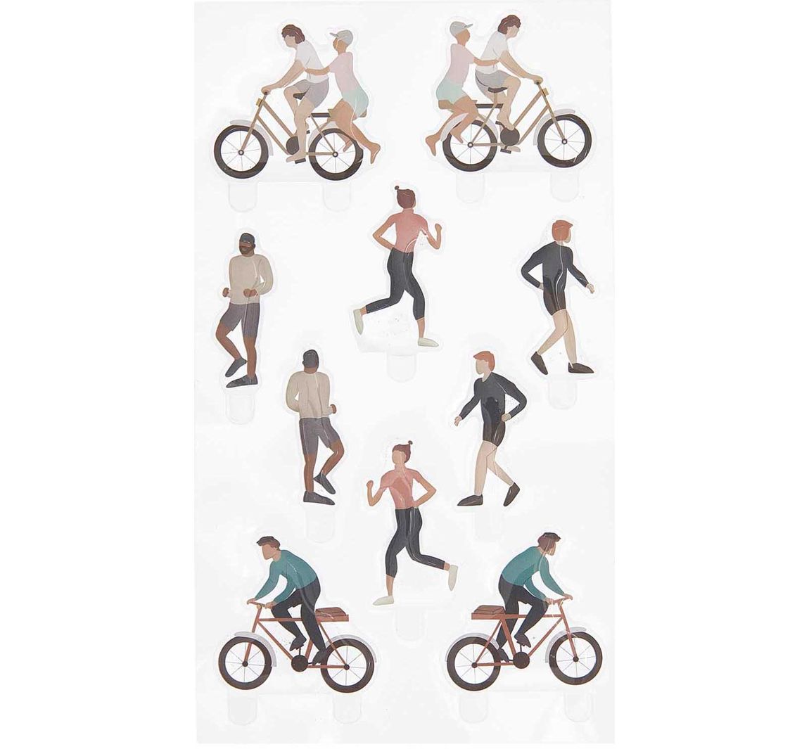 Rico Design Gel Sticker "FIGURICO" - Radfahren und joggen