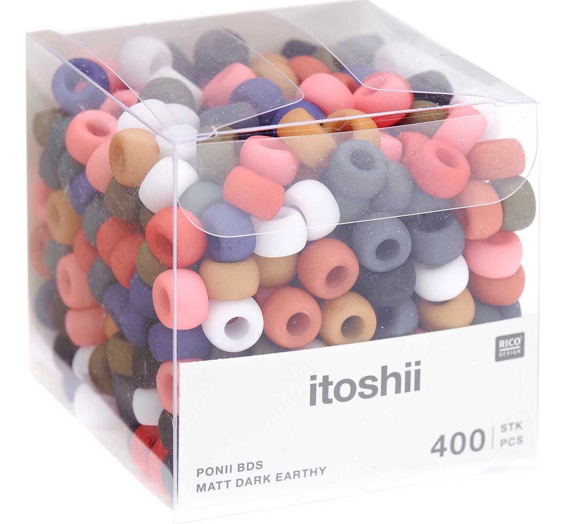 itoshii Perlenmix "Ponii Beads" - Matt Dark Earthy