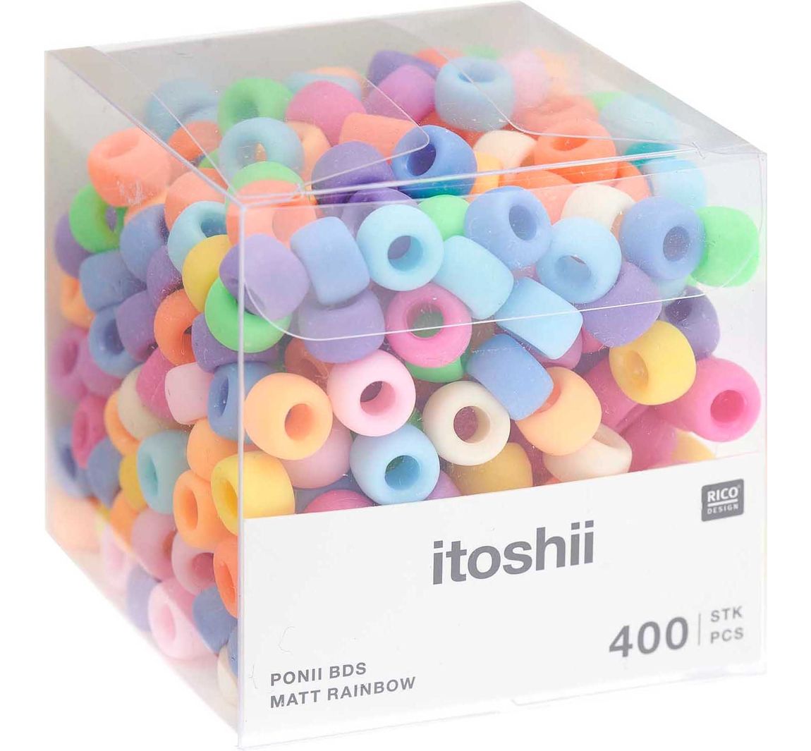 itoshii Perlenmix "Ponii Beads" - Matt Rainbow