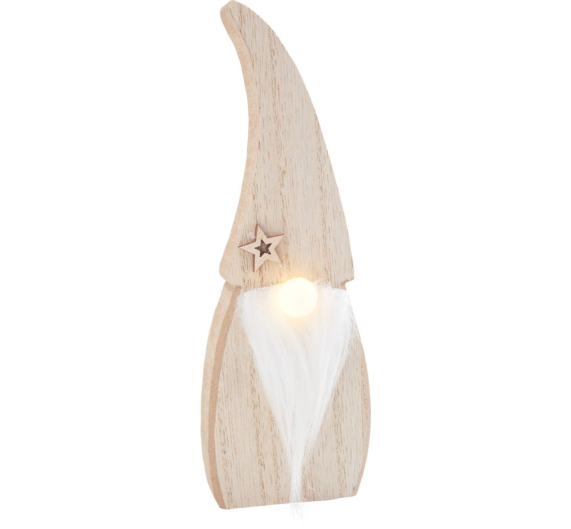 VBS Holz-Wichtel mit LED-Nase - 18 cm