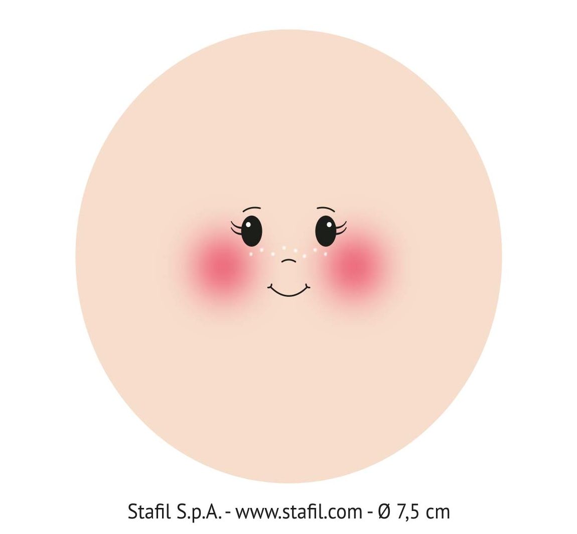 Gesicht auf Trikotstoff "Stefy" - Ø 7,5 cm