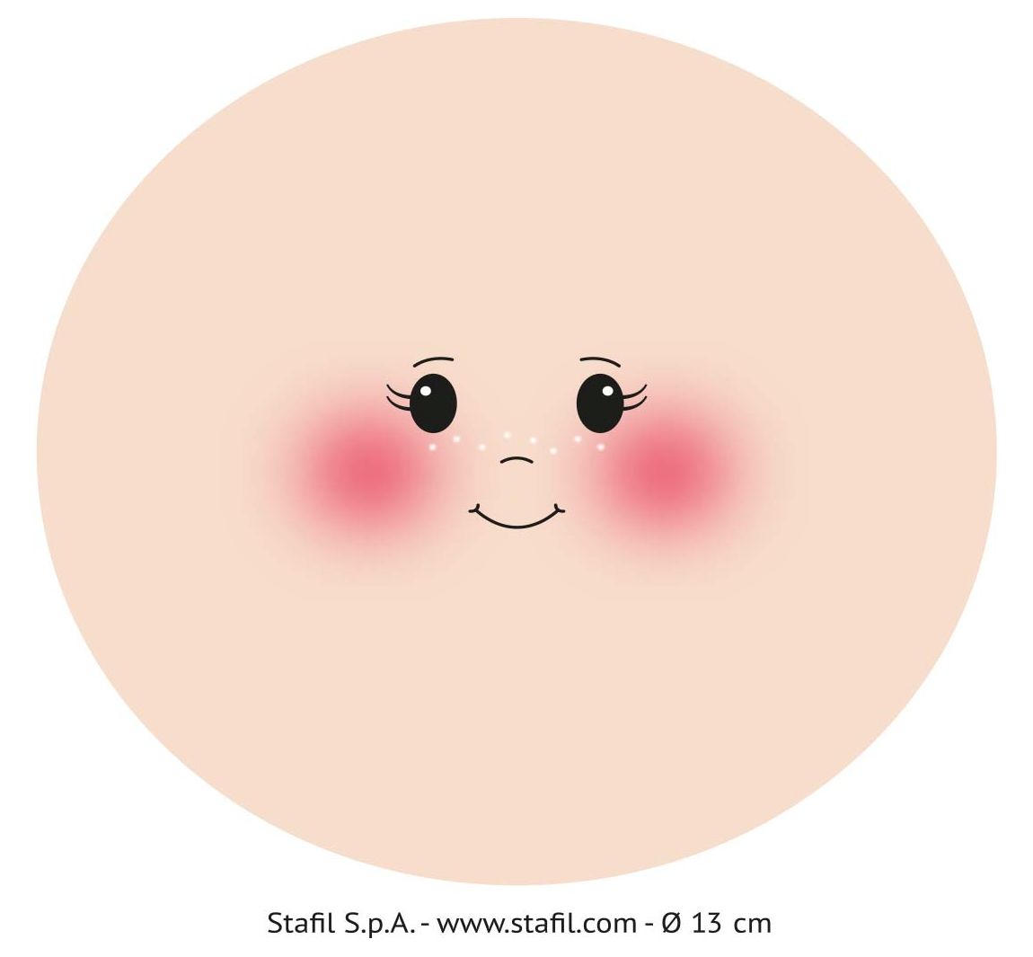 Gesicht auf Trikotstoff "Stefy" - Ø 13 cm