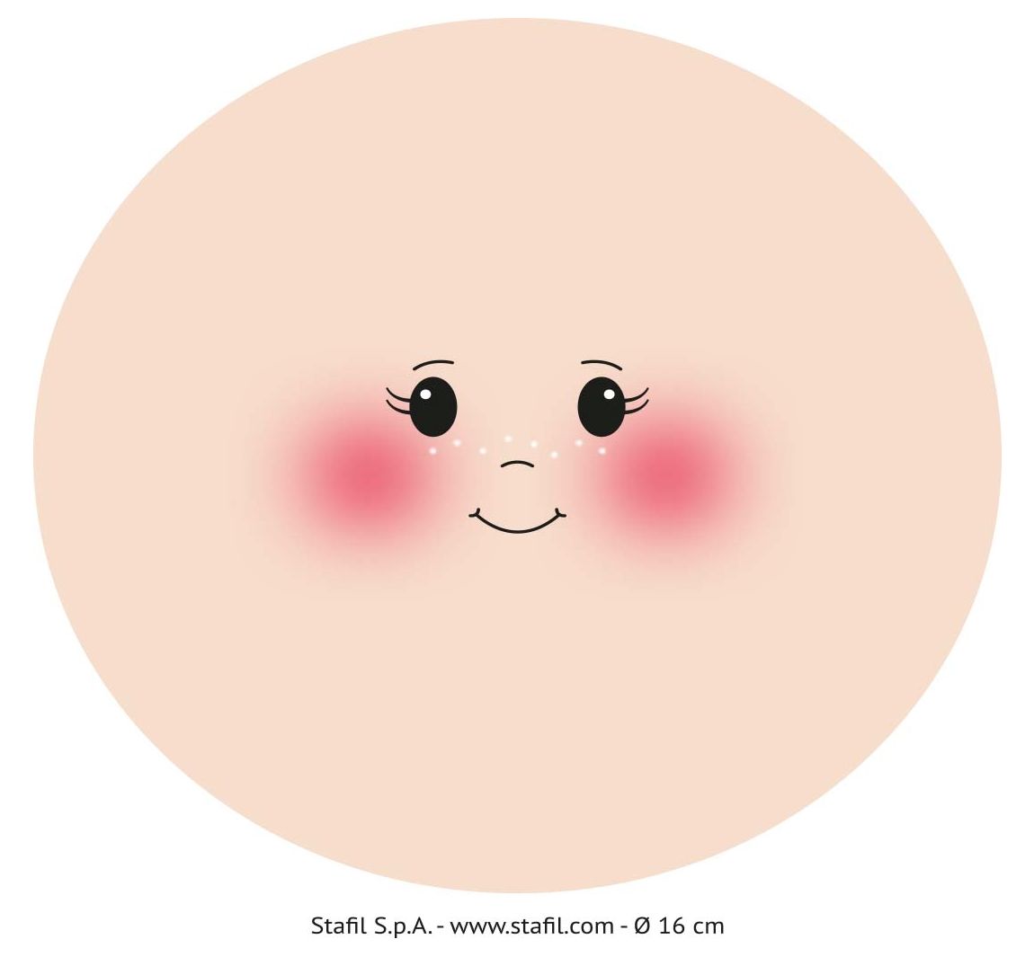 Gesicht auf Trikotstoff "Stefy" - Ø 16 cm
