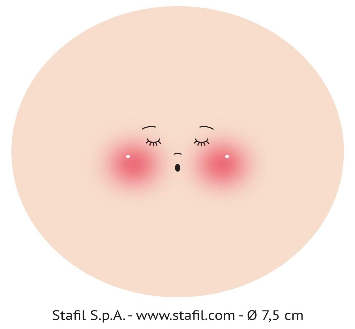 Gesicht auf Trikotstoff "Marty" - Ø 7,5 cm
