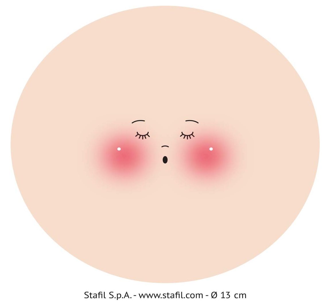 Gesicht auf Trikotstoff "Marty" - Ø 13 cm