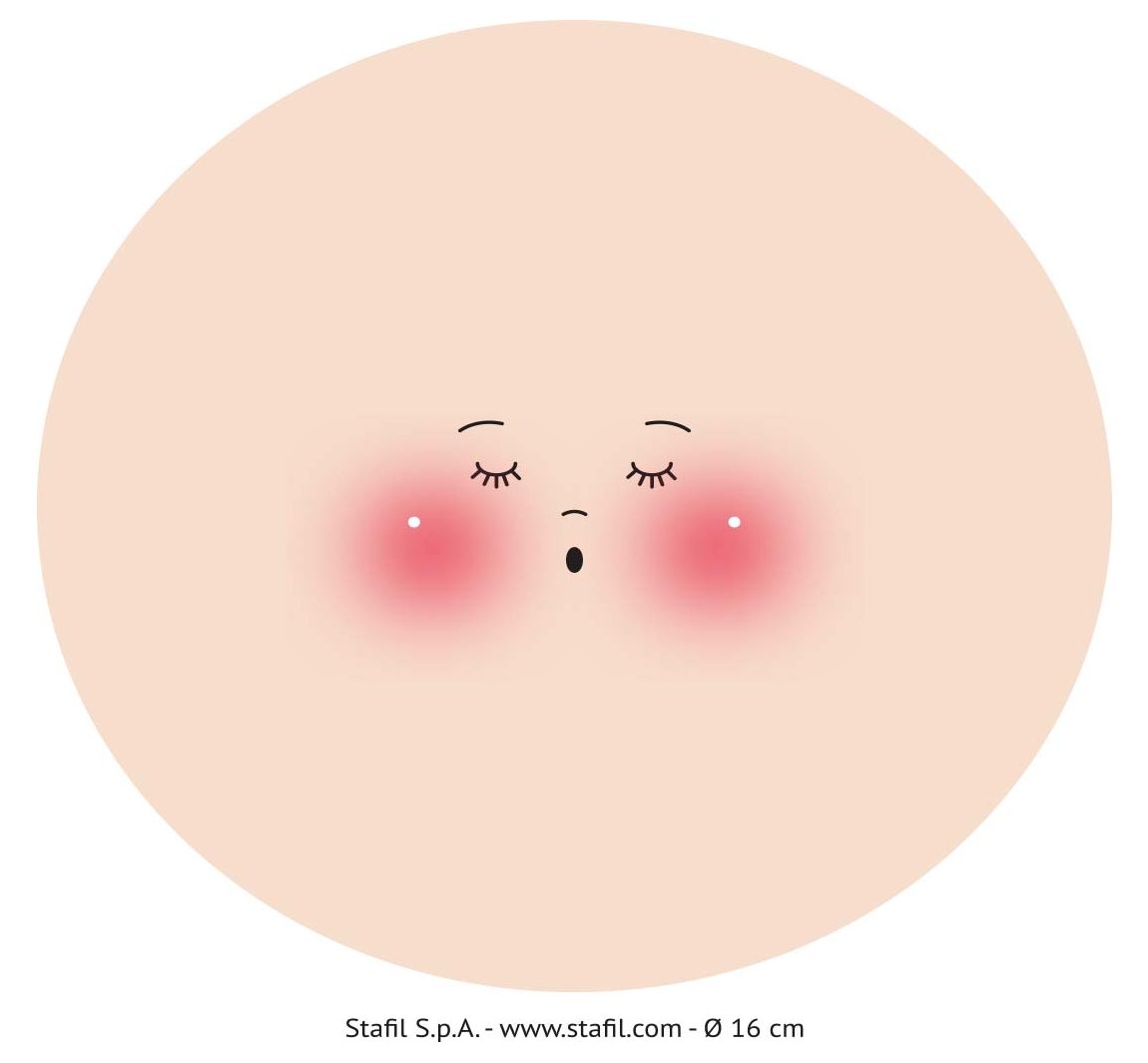 Gesicht auf Trikotstoff "Marty" - Ø 16 cm