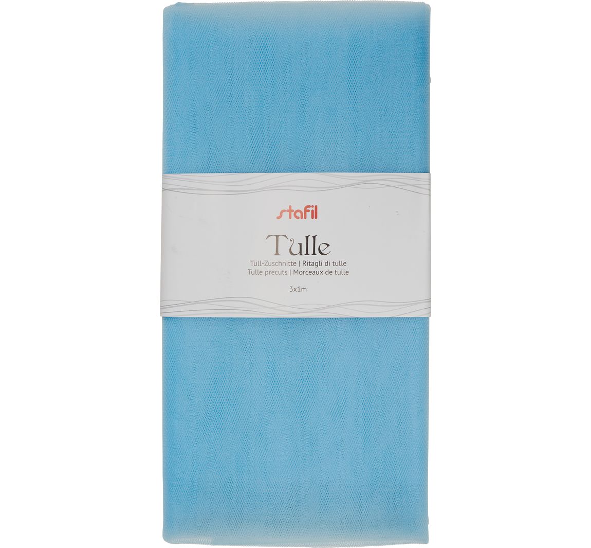 Tüll-Zuschnitt, 3 Meter - Himmelblau