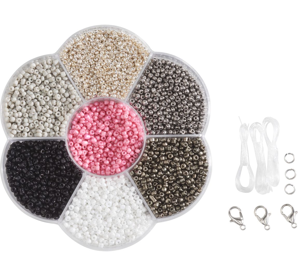 Perlenset "Rocailles" - Silber