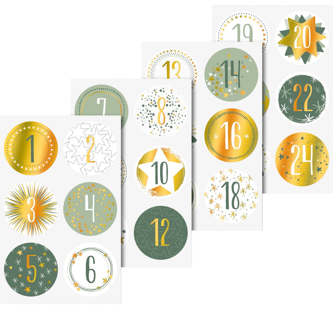 Sticker Adventszahlen - Gold irisierend