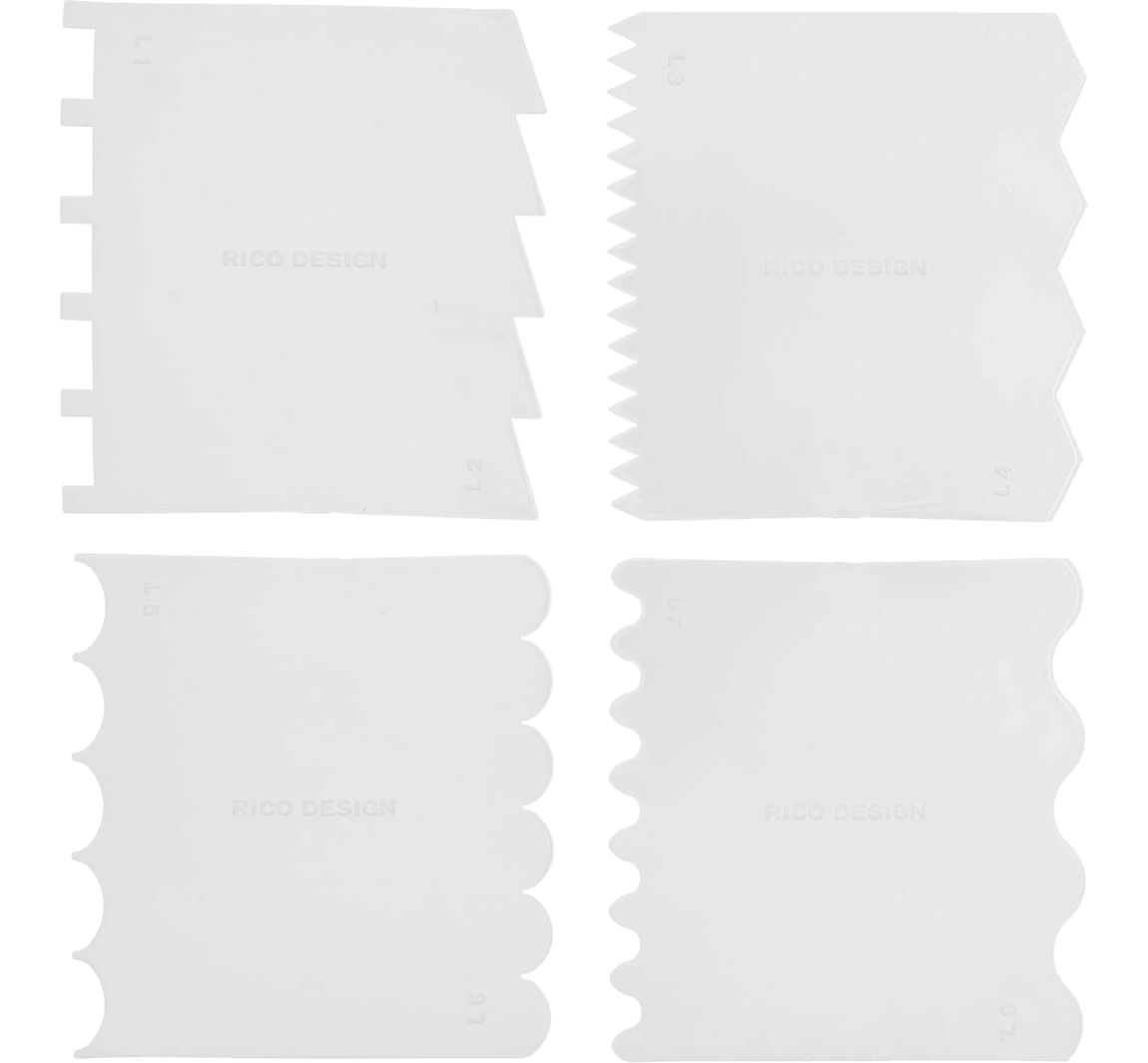 Effektspachtel Set, 4 Stück - Grob