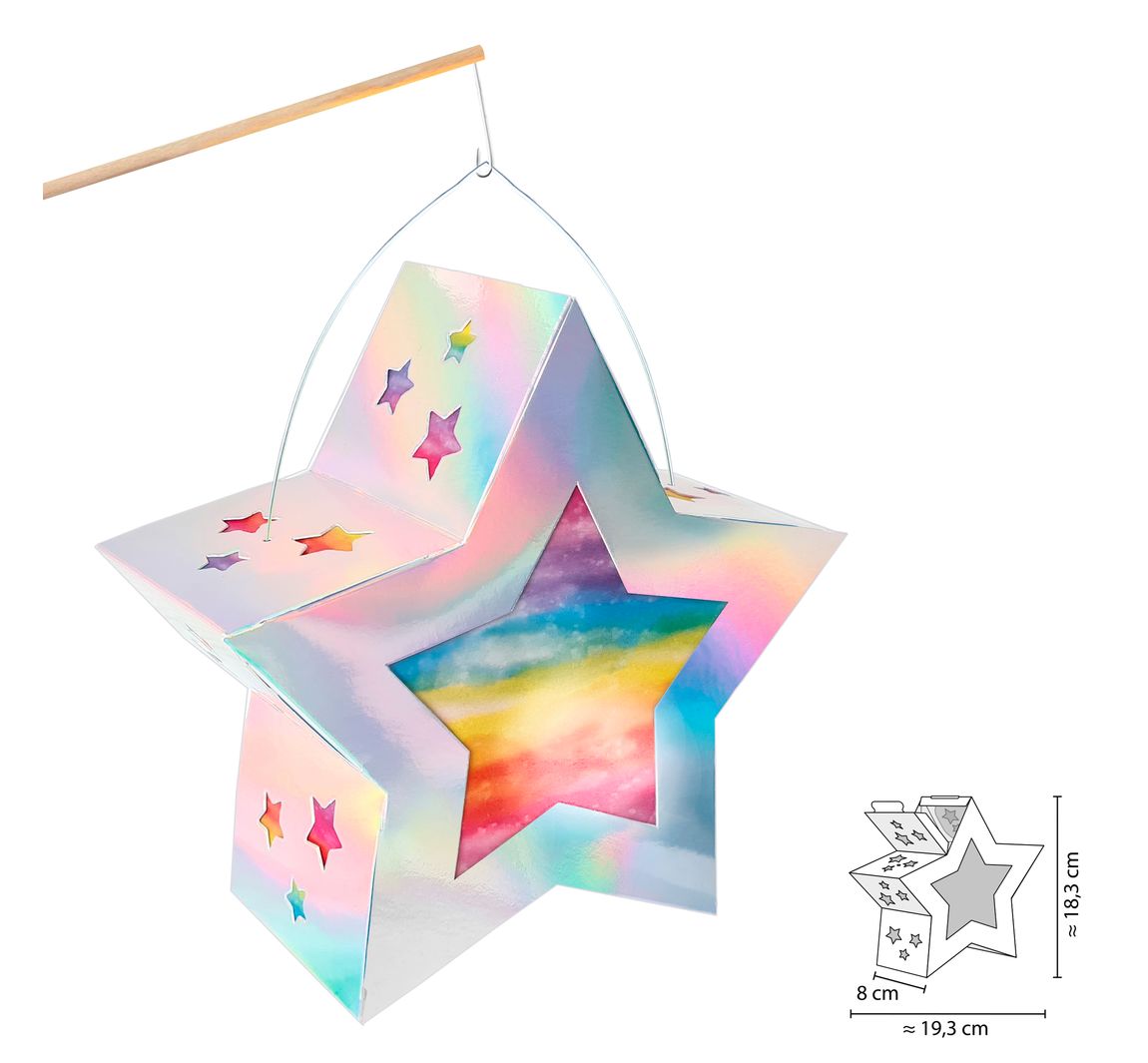 Laternen-Bastelset "Twinkle Star Irisierend" - Silber