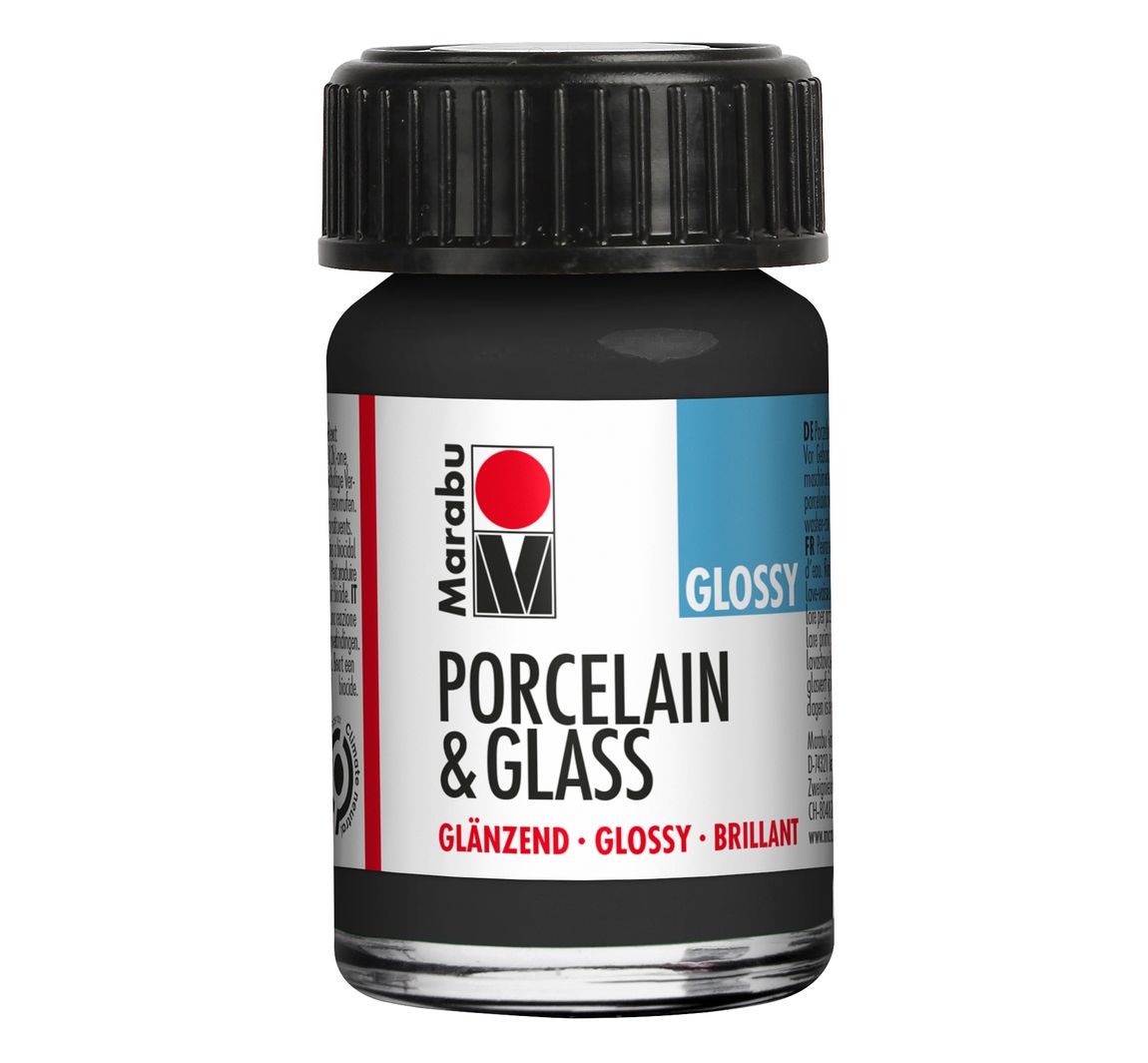 Marabu Porcelain & Glass, "Glossy" - Schwarz