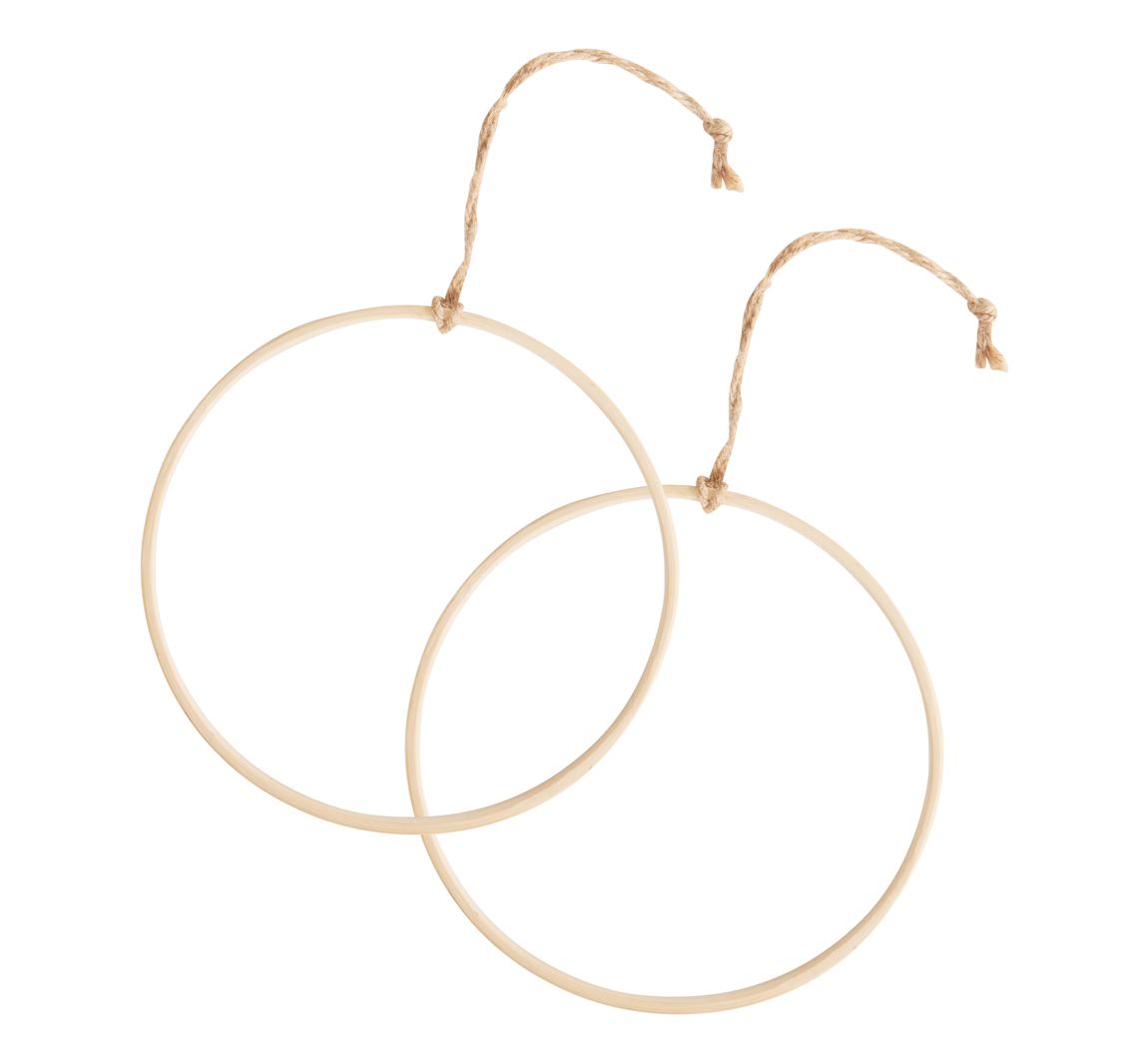 VBS Holzring mit Sisal-Aufhängeband - 2 Stück, Ø 15 cm