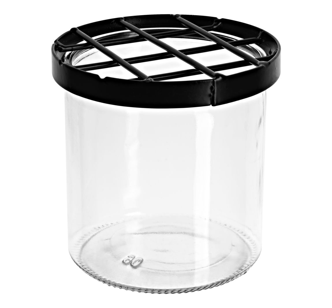 Glasvase mit Steckgitter - Ø 10 cm