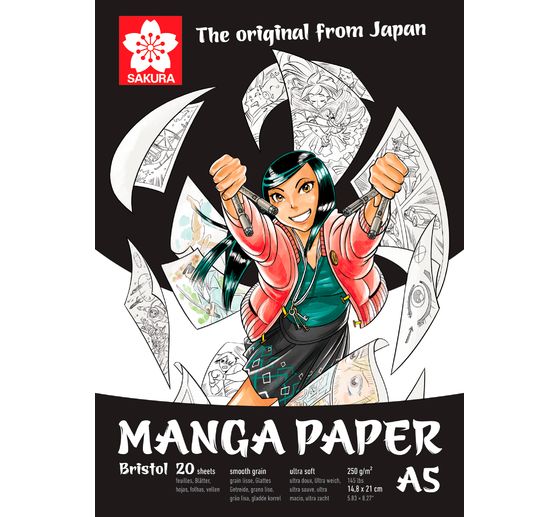 Sakura Manga Papier, 20 Blatt, 250 g/m²