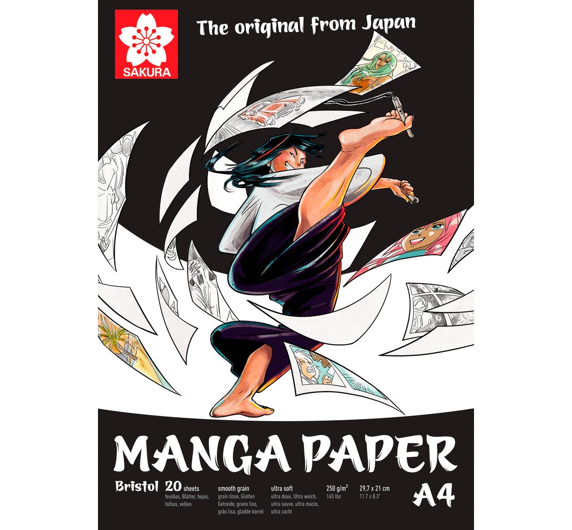 Sakura Manga Papier, 20 Blatt, 250 g/m² - DIN A4