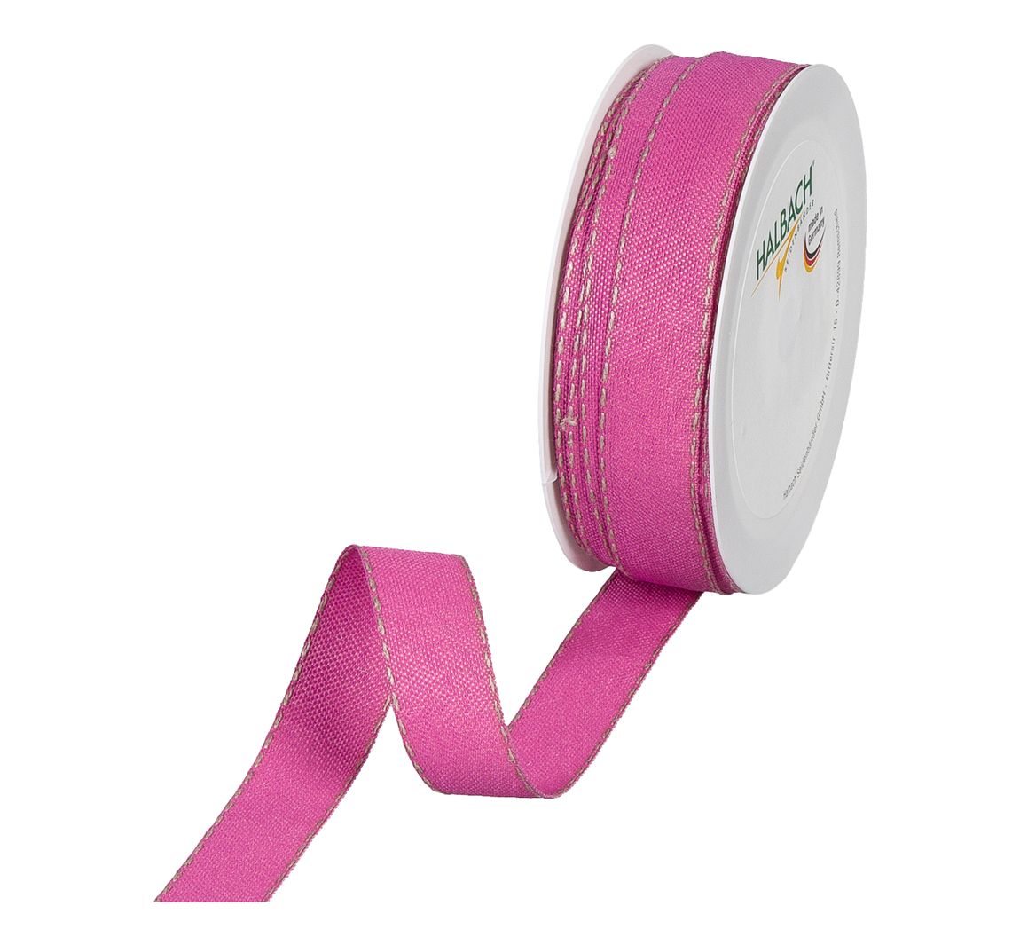 Band mit Leinenkante - Pink