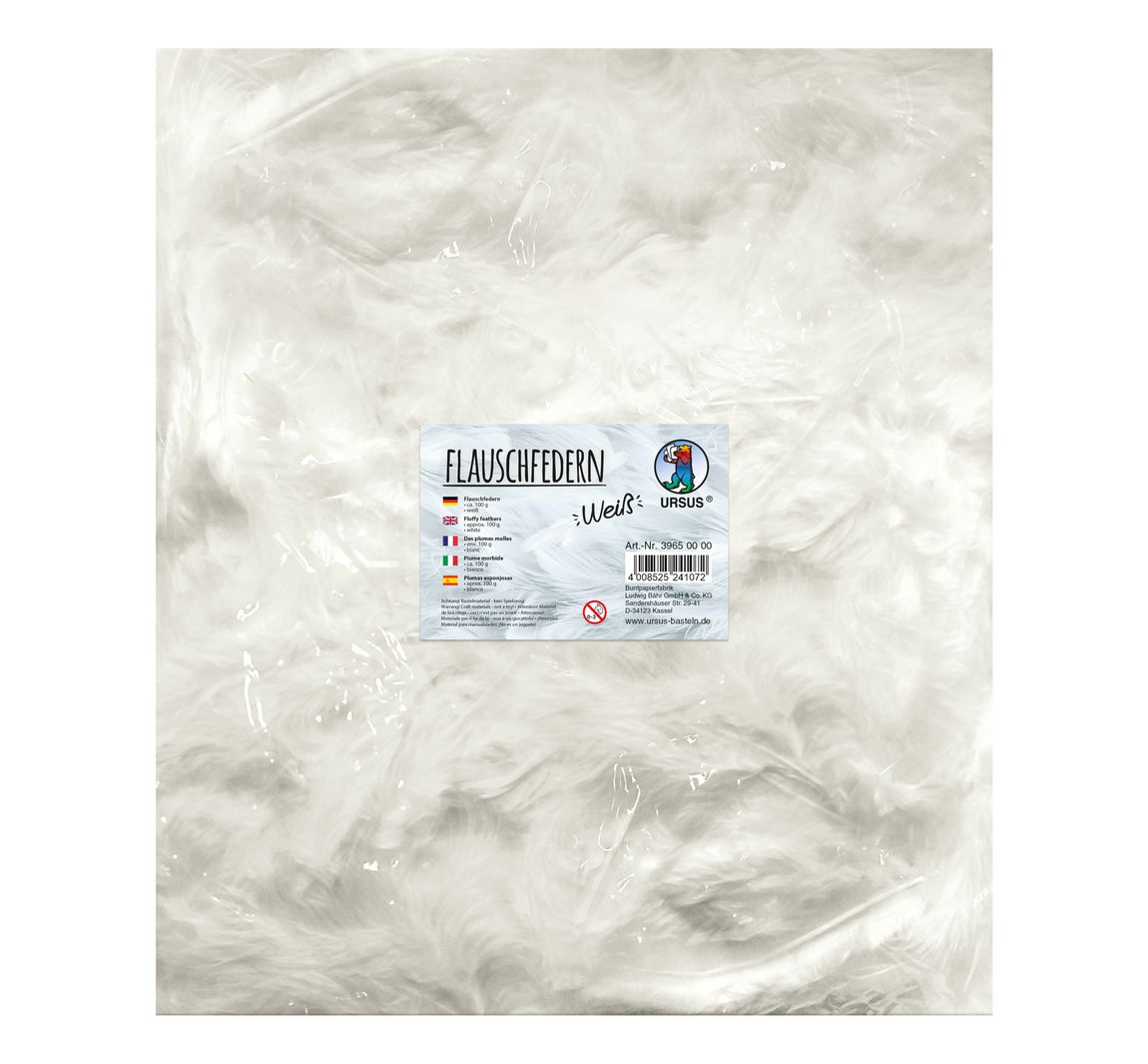 Flauschfedern, 100 g - Weiß