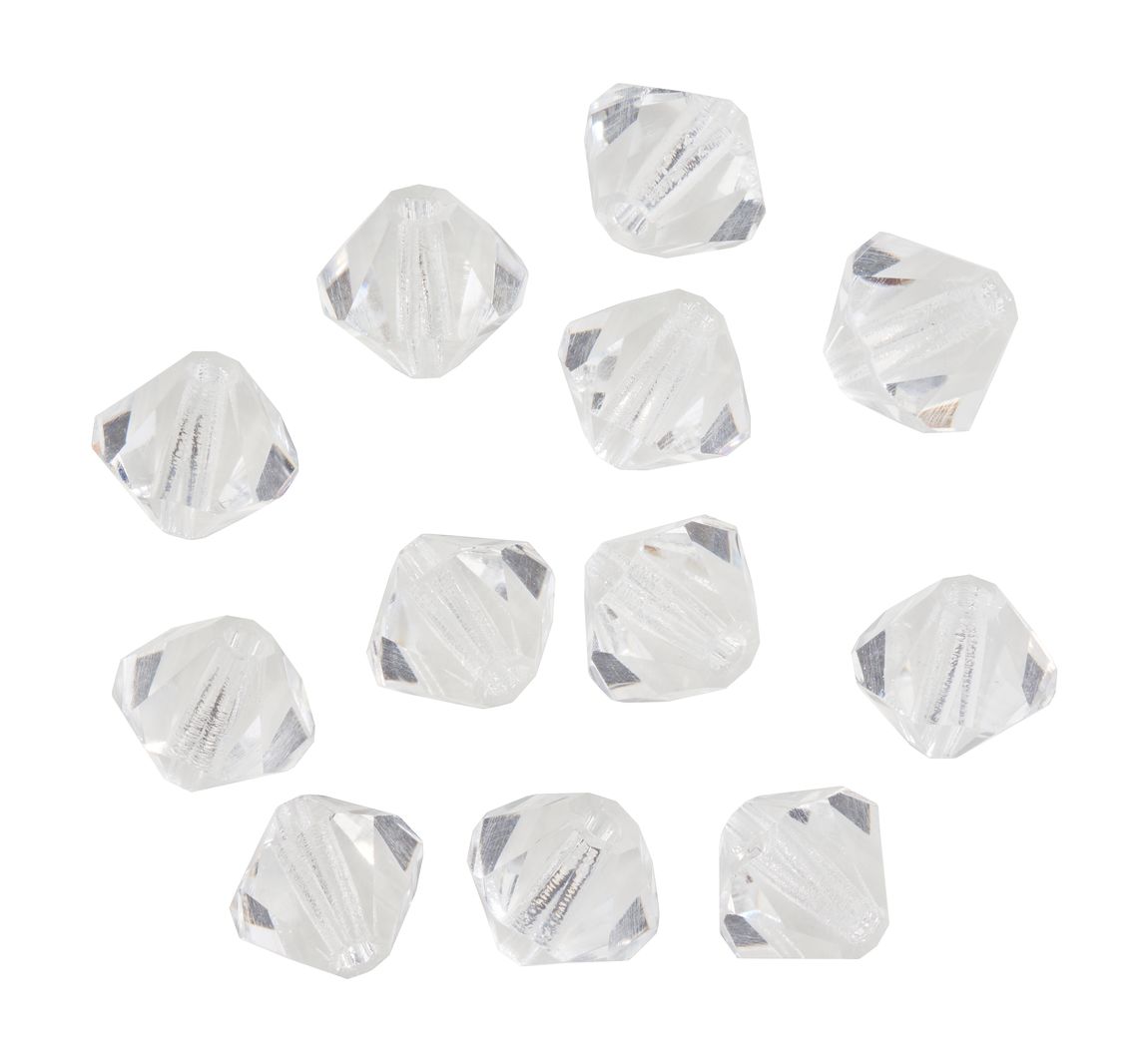 Glasschliffglitzerperlen, 6 mm - Crystal