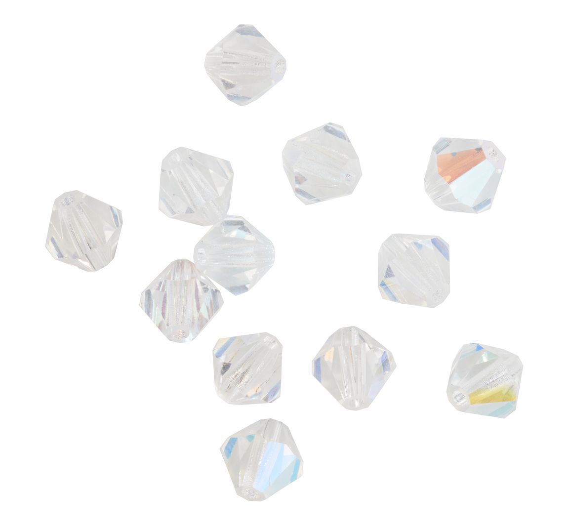 Glasschliffglitzerperlen, 6 mm - Crystal AB