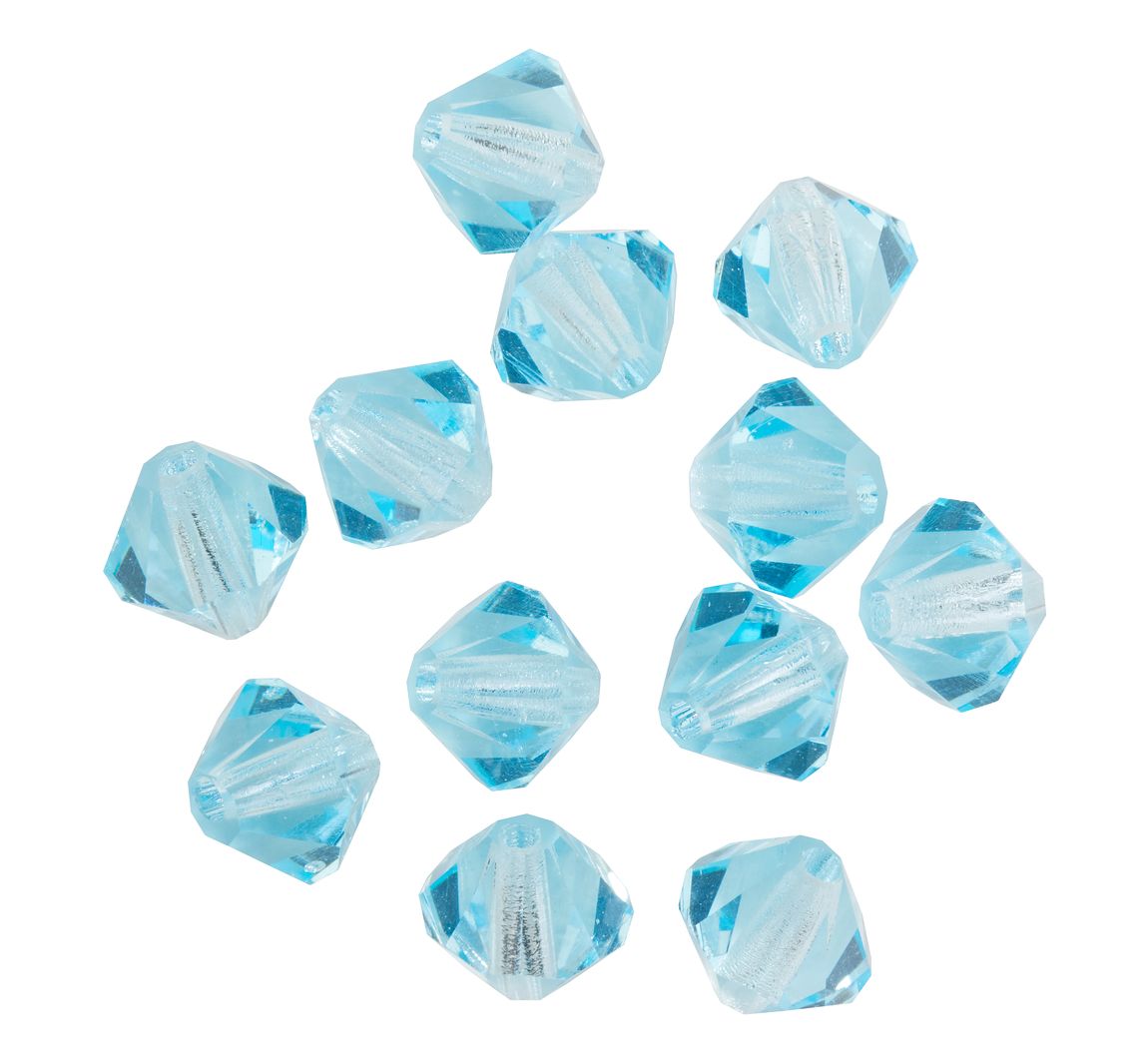 Glasschliffglitzerperlen, 6 mm - Aqua
