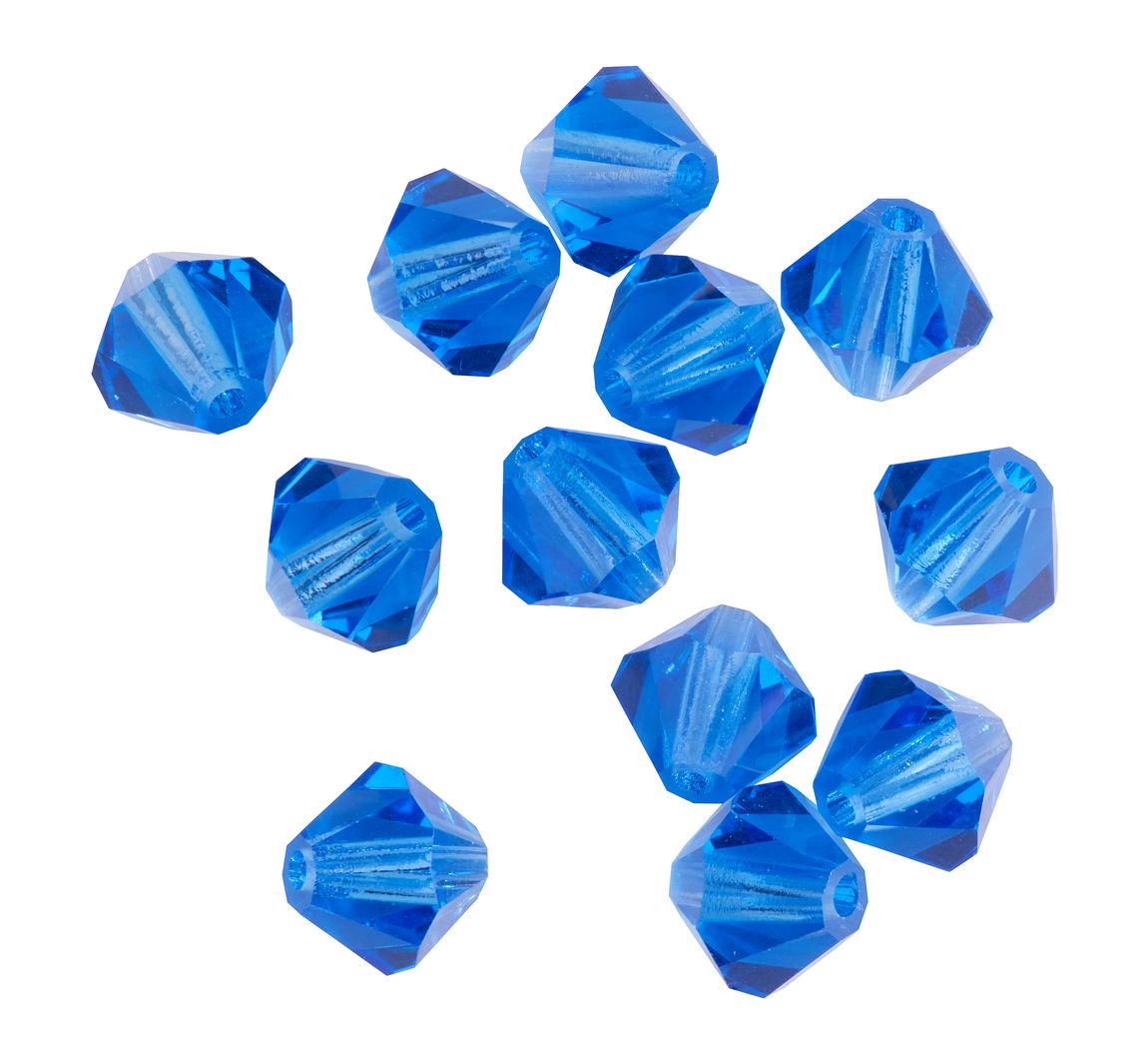 Glasschliffglitzerperlen, 6 mm - Sapphire