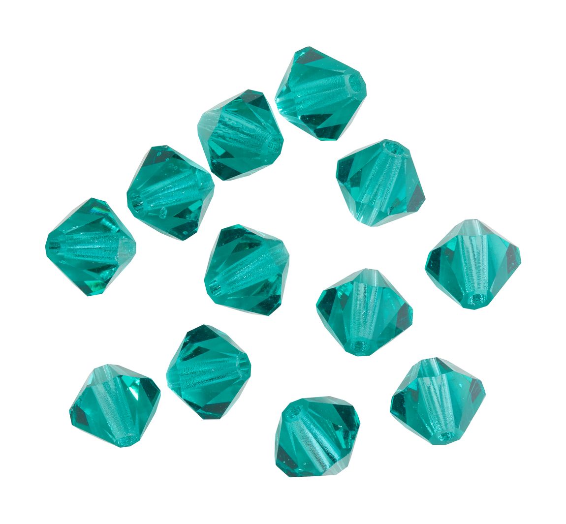 Glasschliffglitzerperlen, 6 mm - Blue Zircon