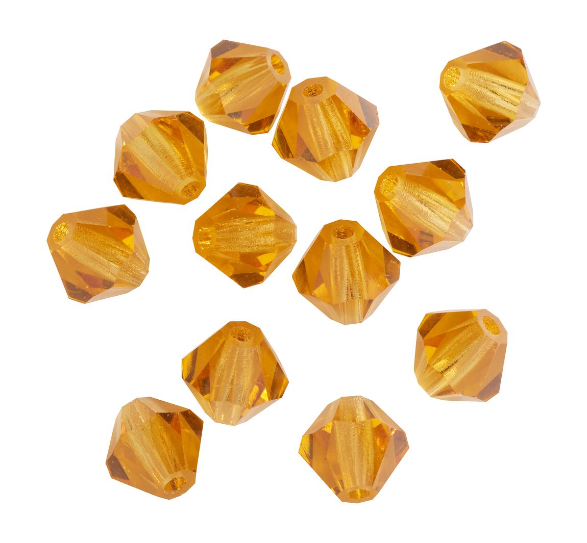 Glasschliffglitzerperlen, 6 mm - Topaz