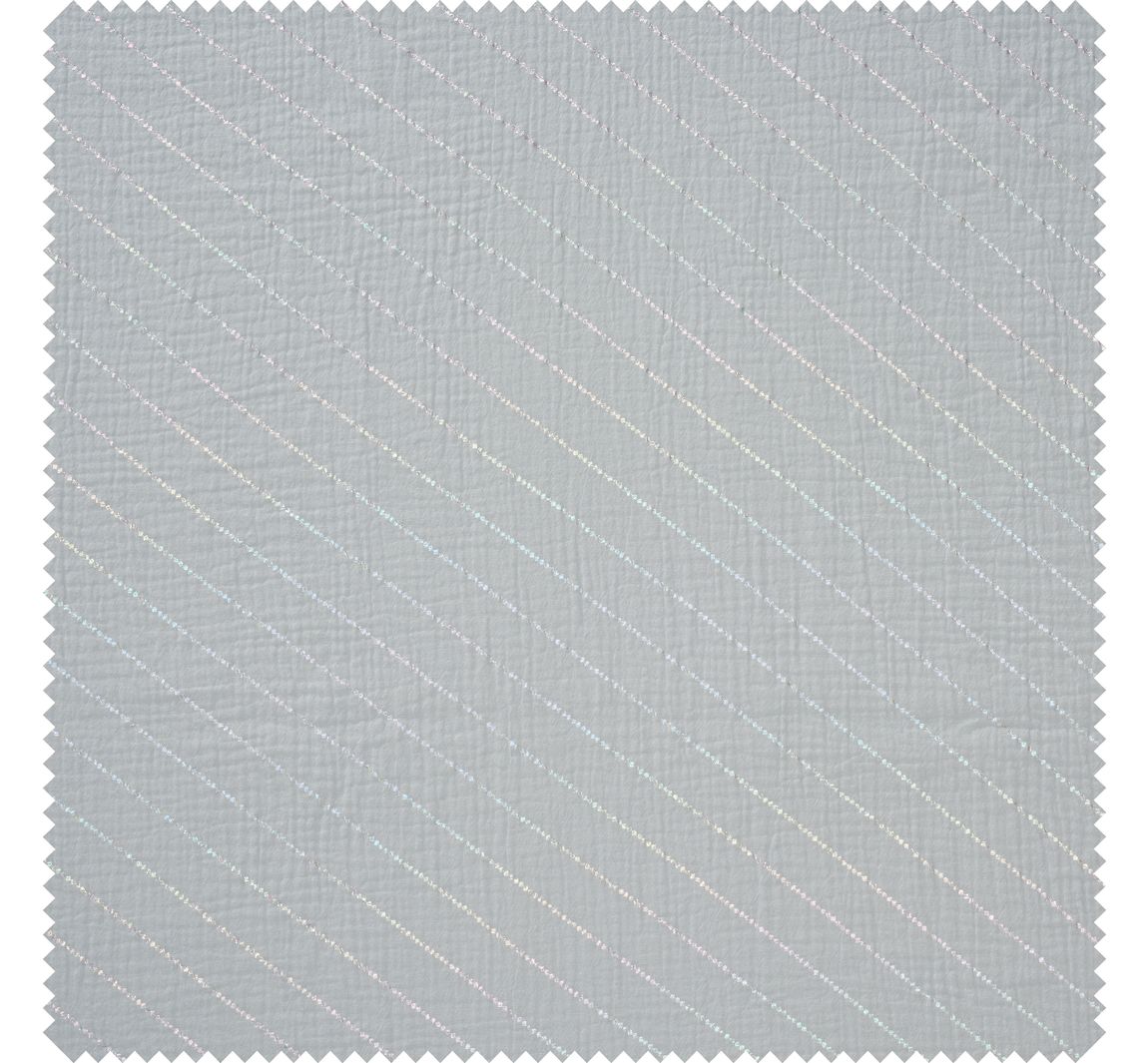 Krinkel-Musselin Baumwoll-Stoff mit Hot-Foil Effekt "Streifen" - Hellblau