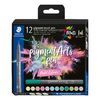STAEDTLER Pigment brush pen, 12er-Set Pastel Colours