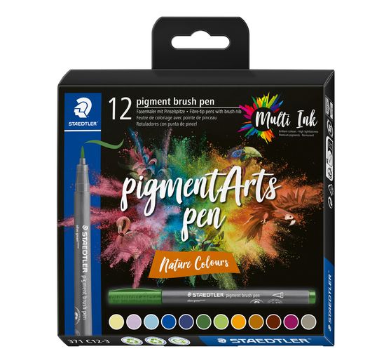 STAEDTLER Pigment brush pen, 12er-Set