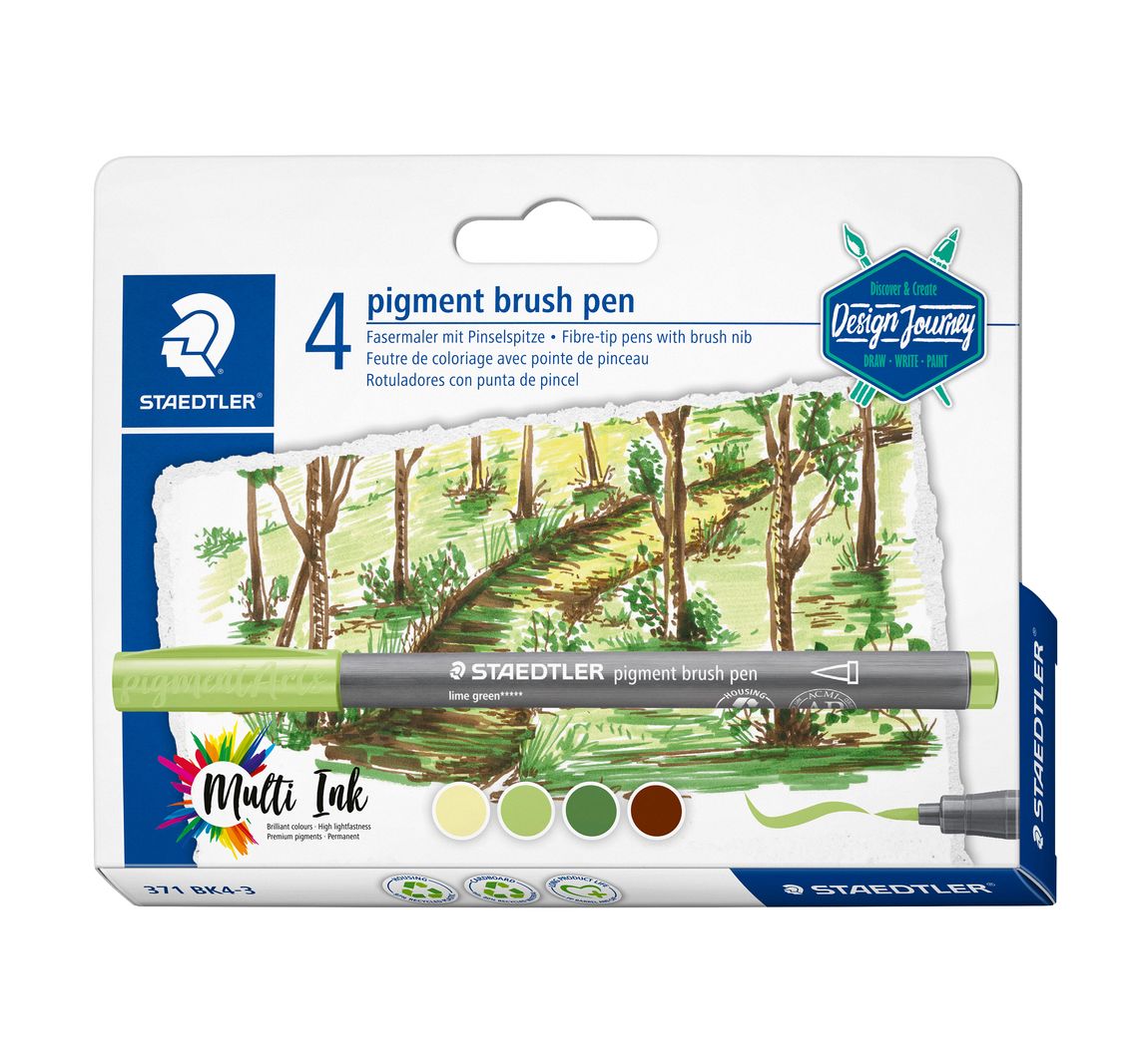 STAEDTLER Brush Pens, 4er-Set - Forest Colours
