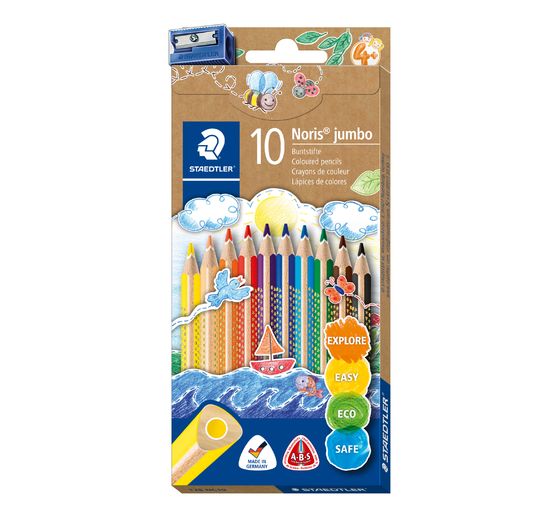 Staedtler Noris color Jumbo coloured pencils + sharpener