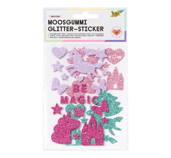 Foam rubber glitter stickers