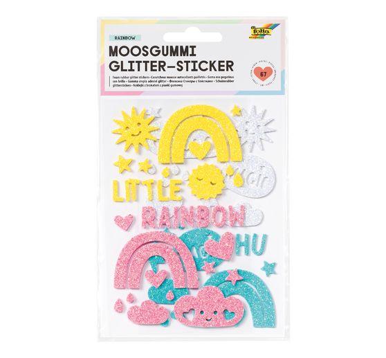 Moosgummi Glitter-Sticker