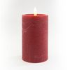 LED-Echtwachs Kerze "12,5 x 7,5 cm", mit Timer Bordeaux