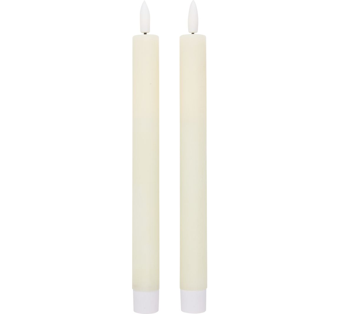 LED-Echtwachskerze mit Timer 6/18 Std. - Cremeweiß