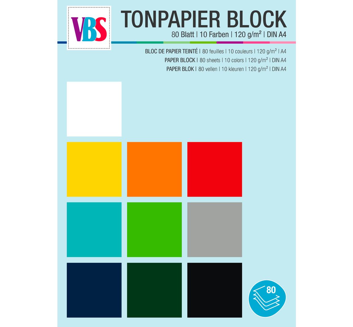 VBS Tonpapier-Block "Basic" - Basic