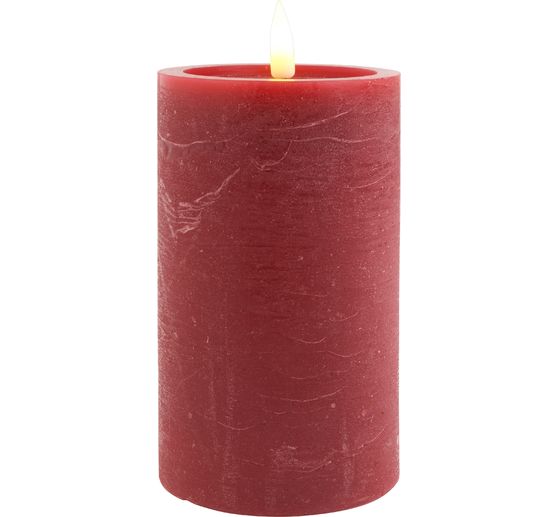 LED-Echtwachs Kerze "12,5 x 7,5 cm", mit Timer