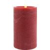 LED-Echtwachs Kerze "12,5 x 7,5 cm", mit Timer Bordeaux