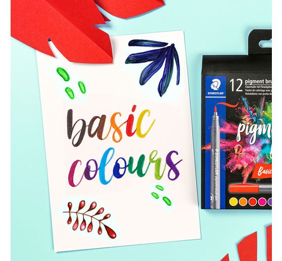 STAEDTLER Pigment brush pen, 12er-Set