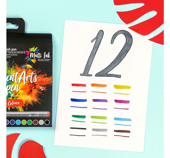 STAEDTLER Pigment brush pen, 12er-Set