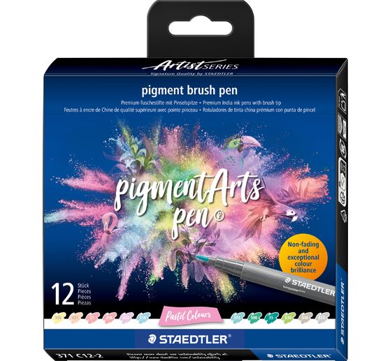 STAEDTLER Pigment brush pen, 12er-Set