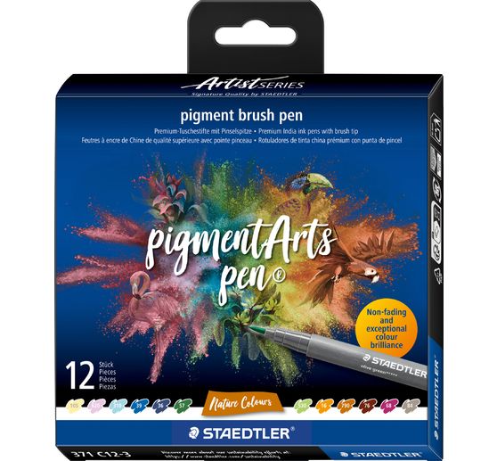 STAEDTLER Pigment brush pen, 12er-Set