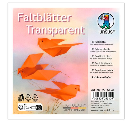 Transparentpapier-Faltblätter