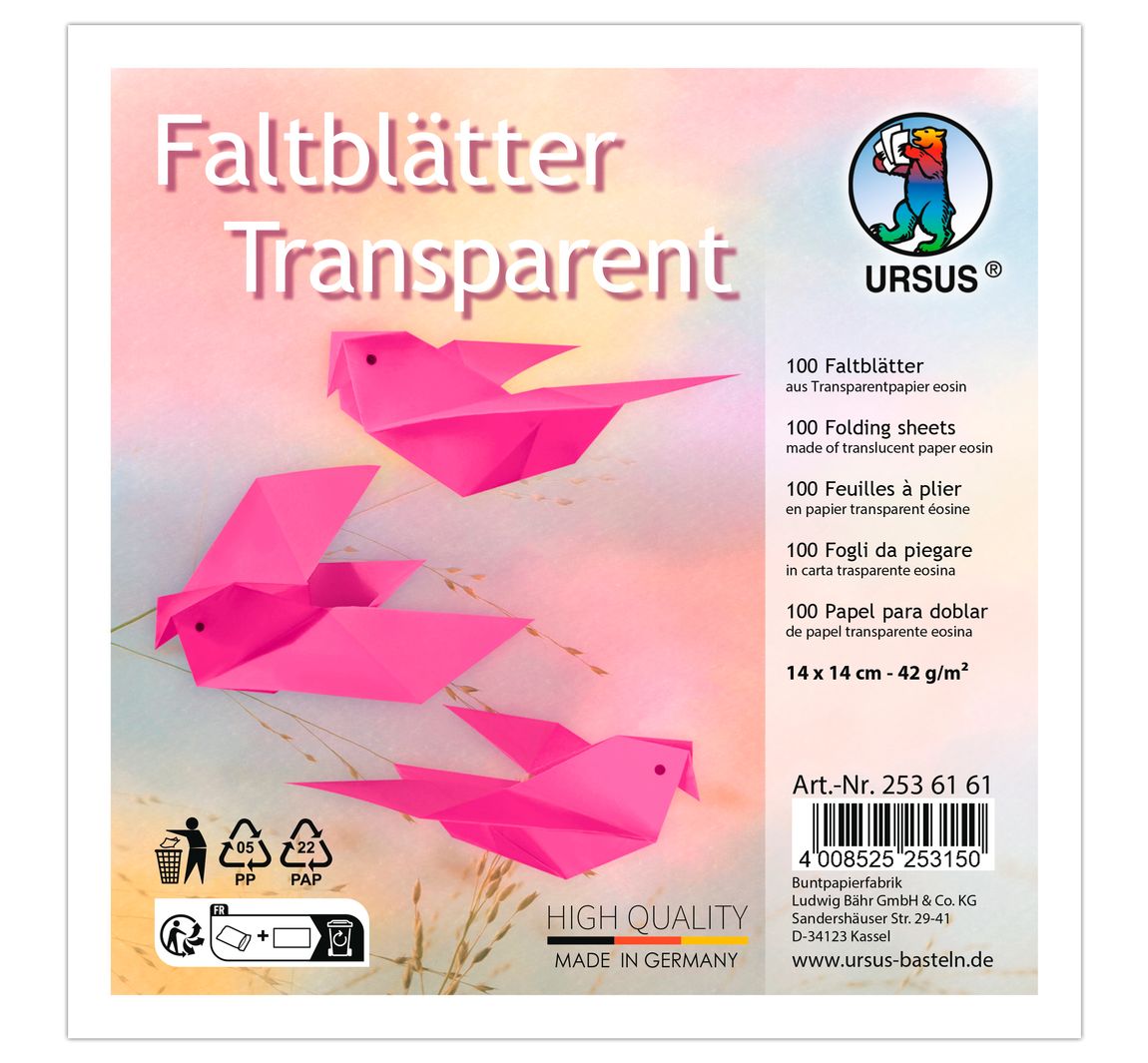 Transparentpapier-Faltblätter - Rosa