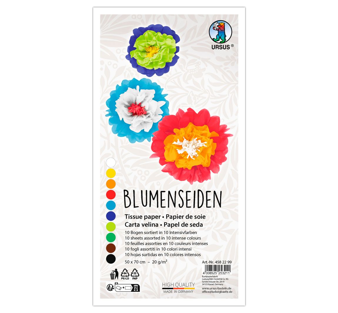 Blumenseiden-Sortiment - Intensivfarben