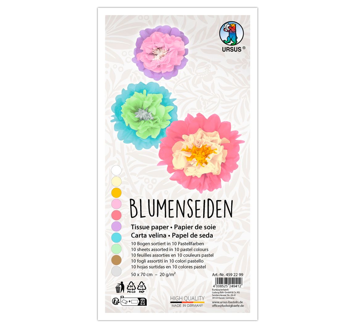Blumenseiden-Sortiment - Pastellfarben
